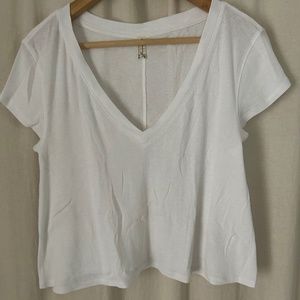 Free People V- Neck Baby Rib Tee